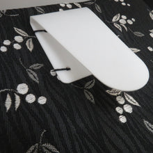 画像をギャラリービューアに読み込む, 名古屋帯 作り帯 名古屋帯 黒地 実・葉柄 正絹 分離型 モノトーン ワンタッチ名古屋帯 未使用品