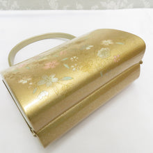 Load image into Gallery viewer, 草履・バッグセット 草履バッグセット ゴールド系 桜・菊・扇面 フリーサイズ 24cm 箱付 フォーマル 留袖 訪問着 付下 色無地 振袖