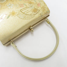 Load image into Gallery viewer, 草履・バッグセット 草履バッグセット ゴールド系 桜・菊・扇面 フリーサイズ 24cm 箱付 フォーマル 留袖 訪問着 付下 色無地 振袖