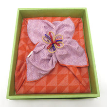 Load image into Gallery viewer, 和小物 風呂敷 5点セット 刺繍 縮緬 辻が花 鮫小紋 麻の葉 箱付 ふろしき 和小物 生地 ポリエステル レーヨン 綿