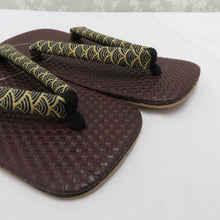画像をギャラリービューアに読み込む, 草履 男性用 雪駄 メンズ着物用 ベージュ×ネイビー青海波・エンジ LLサイズ 27.5cm カジュアル 普段着物 浴衣 男物 和装