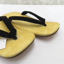 画像をギャラリービューアに読み込む, 雪駄 男性用 Lサイズ 25ｃｍ 黒ベルベット鼻緒 ビニール黄畳表 定番カラー メンズ 履物 男物 和装 着物 浴衣