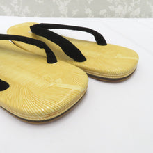 画像をギャラリービューアに読み込む, 雪駄 男性用 Lサイズ 25ｃｍ 黒ベルベット鼻緒 ビニール黄畳表 定番カラー メンズ 履物 男物 和装 着物 浴衣