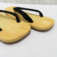 画像をギャラリービューアに読み込む, 雪駄 男性用 LLサイズ 27ｃｍ 黒ベルベット鼻緒 ビニール黄畳表 定番カラー メンズ 履物 男物 和装 着物 浴衣