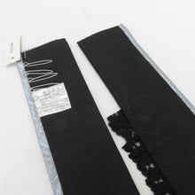 画像をギャラリービューアに読み込む, 重ね襟 ローブデコルテ調 重ね衿 パール レース 地模様 ブルーグレー×ブラック 成人式 前撮り 結婚式 卒業式 振袖 伊達衿