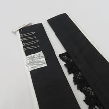 画像をギャラリービューアに読み込む, 重ね襟 ローブデコルテ調 重ね衿 パール レース 地模様 ホワイト×ブラック 成人式 前撮り 結婚式 卒業式 振袖 伊達衿 モノトーン