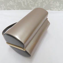 画像をギャラリービューアに読み込む, 草履・バッグセット 振袖用 草履バッグセット くすみピンク×濃グレー ツートーン 無地調 エナメル フリーサイズ フォーマル 成人式 卒業式