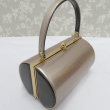 画像をギャラリービューアに読み込む, 草履・バッグセット 振袖用 草履バッグセット くすみピンク×濃グレー ツートーン 無地調 エナメル フリーサイズ フォーマル 成人式 卒業式