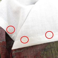 画像をギャラリービューアに読み込む, ウール着物 単衣 深赤地 赤花 黄花 バチ衿 しつけ糸付き カジュアルきもの 普段着物 仕立て上がり ウールきもの 身丈159.3cm