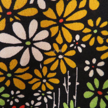 Load image into Gallery viewer, ウール着物 単衣 黒×多色 花柄 小花 しつけ糸付 バチ衿 カジュアルきもの 普段着物 仕立て上がり ウールきもの 身丈158.5cm