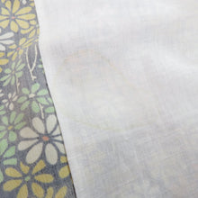 Load image into Gallery viewer, ウール着物 単衣 黒×多色 花柄 小花 しつけ糸付 バチ衿 カジュアルきもの 普段着物 仕立て上がり ウールきもの 身丈158.5cm