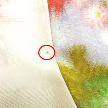 画像をギャラリービューアに読み込む, ウール着物 単衣 クリーム地 油絵調 花柄 バチ衿 肩当・居敷当付き カジュアルきもの 普段着物 仕立て上がり ウールきもの 和洋ミックス 身丈167cm