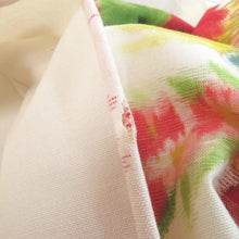 画像をギャラリービューアに読み込む, ウール着物 単衣 クリーム地 油絵調 花柄 バチ衿 肩当・居敷当付き カジュアルきもの 普段着物 仕立て上がり ウールきもの 和洋ミックス 身丈167cm