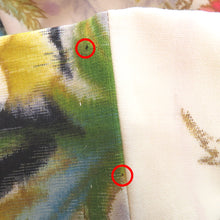 画像をギャラリービューアに読み込む, ウール着物 単衣 クリーム地 油絵調 花柄 バチ衿 肩当・居敷当付き カジュアルきもの 普段着物 仕立て上がり ウールきもの 和洋ミックス 身丈167cm