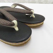 画像をギャラリービューアに読み込む, 草履 ＥＶＡ使用 コルク草履 ブラック×ブラウン×ホワイト 紬地鼻緒 フリーサイズ 24.0ｃｍ 日本製 夢衣