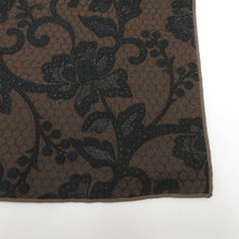 画像をギャラリービューアに読み込む, 浴衣帯 兵児帯 大人兵児帯 ブラウン×ブラック レース調 花・南天 小杉織物 大人用 カジュアル ポリエステル 日本製 長さ400cm