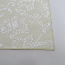 画像をギャラリービューアに読み込む, 浴衣帯 兵児帯 大人兵児帯 オフホワイト×白 レース調 花・南天 小杉織物 大人用 カジュアル ポリエステル 日本製 長さ400cm