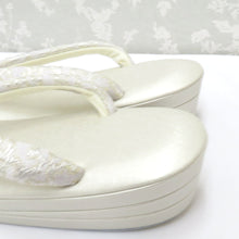 画像をギャラリービューアに読み込む, 草履 白梅謹製 礼装用 Lサイズ 3枚芯 フォーマル シャンパンゴールド ホワイト 25.0cm 日本製 牛皮底面