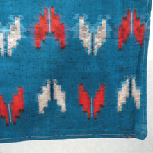 画像をギャラリービューアに読み込む, ウール着物 単衣 女性用ウールアンサンブル2点セット 羽織＆着物 ブルー系 絣調 矢羽根柄 しつけ糸付き バチ衿 カジュアル 普段使い