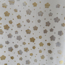 Load image into Gallery viewer, 襦袢 礼装用 白色ｘ金色ｘ銀色 箔入り 小梅模様 正絹 地紋入り 半衿付き 広衿 長襦袢 仕立て上がり 女性着物用 身丈130cm