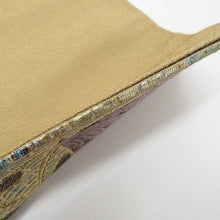 Load image into Gallery viewer, 袋帯 金糸 ゴールド系 六通柄 七宝に植物紋様 金色ｘ薄紫色 フォーマル向け 仕立て上がり 着物帯 長さ440cm