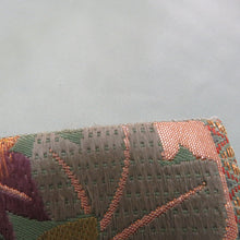 Load image into Gallery viewer, 袋帯 四季花紋様 緑色ｘ多色 カラフル 金糸 六通柄 フォーマル向け 仕立て上がり 着物帯 長さ440cm