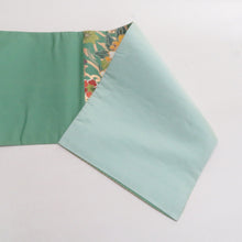 Load image into Gallery viewer, 袋帯 四季花紋様 緑色ｘ多色 カラフル 金糸 六通柄 フォーマル向け 仕立て上がり 着物帯 長さ440cm