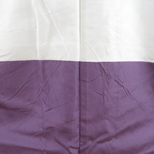 画像をギャラリービューアに読み込む, 紬 着物 洒落袋帯とセット 漢方染め 菅原結 落款入り 作家物 紫色 ぼかし 斜め縞模様 広衿 正絹 仕立て上がり着物 身丈162cm