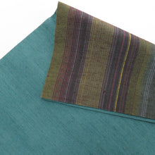 画像をギャラリービューアに読み込む, 紬 着物 洒落袋帯とセット 漢方染め 菅原結 落款入り 作家物 紫色 ぼかし 斜め縞模様 広衿 正絹 仕立て上がり着物 身丈162cm