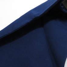 画像をギャラリービューアに読み込む, 名古屋帯 正絹 塩瀬 紺色ｘオレンジ色 茶道具紋様 お太鼓柄 カジュアル 仕立て上がり 着物帯 長さ378cm