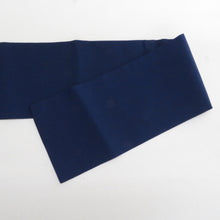 画像をギャラリービューアに読み込む, 名古屋帯 正絹 塩瀬 紺色ｘオレンジ色 茶道具紋様 お太鼓柄 カジュアル 仕立て上がり 着物帯 長さ378cm