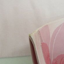 画像をギャラリービューアに読み込む, 名古屋帯 八寸帯 正絹 ピンク色 花紋様 六通柄 カジュアル 仕立て上がり 着物帯 長さ337cm