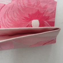 画像をギャラリービューアに読み込む, 名古屋帯 八寸帯 正絹 ピンク色 花紋様 六通柄 カジュアル 仕立て上がり 着物帯 長さ337cm