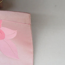 画像をギャラリービューアに読み込む, 名古屋帯 八寸帯 正絹 ピンク色 花紋様 六通柄 カジュアル 仕立て上がり 着物帯 長さ337cm