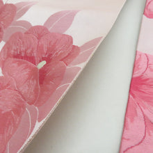 画像をギャラリービューアに読み込む, 名古屋帯 八寸帯 正絹 ピンク色 花紋様 六通柄 カジュアル 仕立て上がり 着物帯 長さ337cm