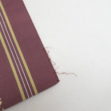 画像をギャラリービューアに読み込む, 名古屋帯 八寸帯 正絹 小豆色ｘ黄色ｘ紫色 献上柄 全通柄 カジュアル 仕立て上がり 着物帯 長さ374cm