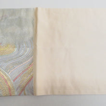 画像をギャラリービューアに読み込む, 袋帯 寿波彩映 グレー系 金糸銀糸 灰色ｘ多色 カラフル 六通柄 フォーマル向け 仕立て上がり 着物帯 長さ440cm