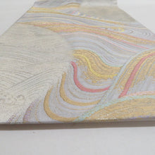 画像をギャラリービューアに読み込む, 袋帯 寿波彩映 グレー系 金糸銀糸 灰色ｘ多色 カラフル 六通柄 フォーマル向け 仕立て上がり 着物帯 長さ440cm