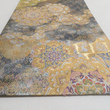 画像をギャラリービューアに読み込む, 袋帯 華文紋様 金色x黒色ｘ多色 金糸銀糸 カラフル 六通柄 フォーマル向け 仕立て上がり 着物帯 長さ440cm