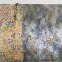 画像をギャラリービューアに読み込む, 袋帯 華文紋様 金色x黒色ｘ多色 金糸銀糸 カラフル 六通柄 フォーマル向け 仕立て上がり 着物帯 長さ440cm