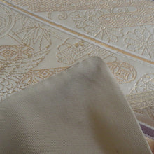 画像をギャラリービューアに読み込む, 袋帯 菱型に向かい鳳凰紋様 ベージュ色ｘ金色ｘ薄紫色 金糸銀糸 六通柄 フォーマル向け 仕立て上がり 着物帯 長さ424cm