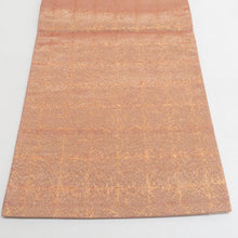 画像をギャラリービューアに読み込む, 袋帯 稲妻型に華文紋様 オレンジ色ｘ黄色ｘ多色 箔入り 金糸 お太鼓柄 フォーマル向け 仕立て上がり 着物帯