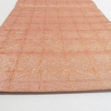 画像をギャラリービューアに読み込む, 袋帯 稲妻型に華文紋様 オレンジ色ｘ黄色ｘ多色 箔入り 金糸 お太鼓柄 フォーマル向け 仕立て上がり 着物帯