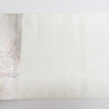 画像をギャラリービューアに読み込む, 袋帯 正絹 グレーシルバー系 灰色ｘ銀色ｘ多色 金糸銀糸 抽象柄 六通柄 フォーマル向け 仕立て上がり 着物帯 長さ440cm