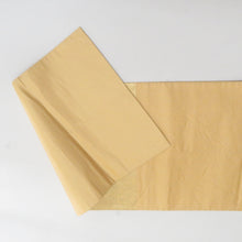 画像をギャラリービューアに読み込む, 袋帯 正絹 塗金引箔 金糸 ゴールド系 翁面紋様 お太鼓柄 金色ｘ緑色 仕立て上がり 着物帯 長さ424cm