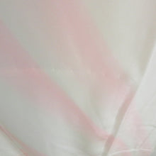 画像をギャラリービューアに読み込む, 襦袢 長襦袢 薄ピンク色ｘ白色 ぼかし 斜め縞模様 正絹 半衿付き 刺繍半衿 花に笛模様 広衿 仕立て上がり 女性着物用 身丈139cm