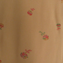 画像をギャラリービューアに読み込む, 襦袢 長襦袢 辛子色 鈴模様 正絹 半衿付き 広衿 仕立て上がり 女性着物用 身丈140cm