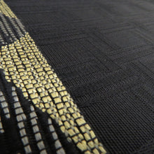 画像をギャラリービューアに読み込む, 袋帯 正絹 洒落袋帯 抽象柄 黒色ｘカーキ色 六通柄 仕立て上がり 着物帯 長さ440cm