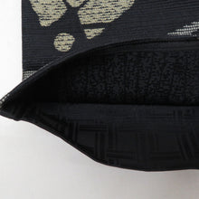 画像をギャラリービューアに読み込む, 袋帯 正絹 洒落袋帯 抽象柄 黒色ｘカーキ色 六通柄 仕立て上がり 着物帯 長さ440cm