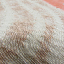 画像をギャラリービューアに読み込む, 名古屋帯 塩瀬 ぼかし染め 薄オレンジ色ｘ白色 辻が花調 花に流水紋様 正絹 お太鼓柄 カジュアル 仕立て上がり 着物帯 長さ361cm